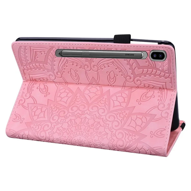 For Samsung Galaxy Tab S9 FE+ Tablet Case Card Slots Leather Cover Flower Pattern