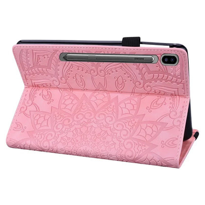For Samsung Galaxy Tab S9 FE+ Tablet Case Card Slots Leather Cover Flower Pattern