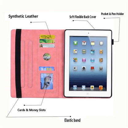 For Samsung Galaxy Tab S9 FE+ Tablet Case Card Slots Leather Cover Flower Pattern