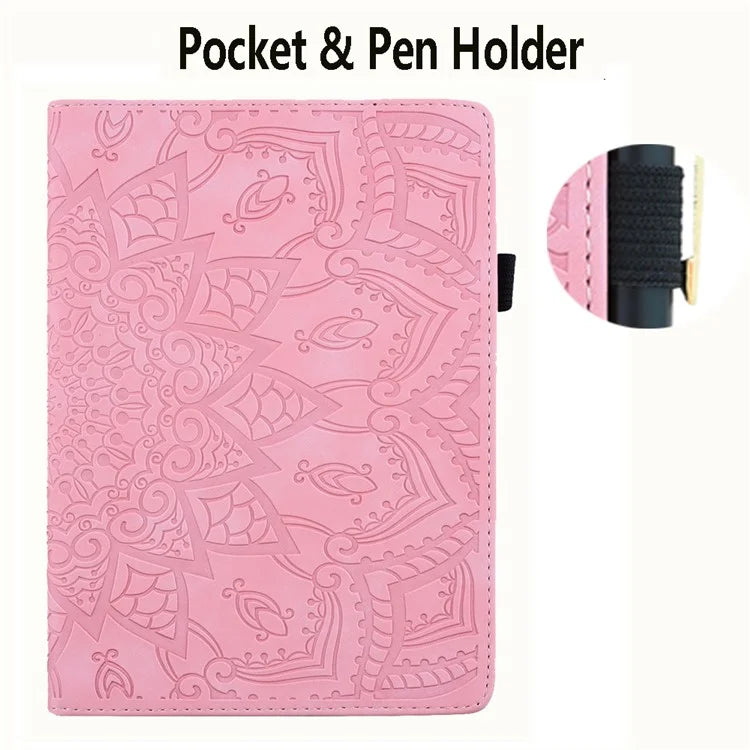 For Samsung Galaxy Tab S9 FE+ Tablet Case Card Slots Leather Cover Flower Pattern