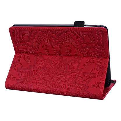 For Samsung Galaxy Tab S9 FE+ Tablet Case Card Slots Leather Cover Flower Pattern