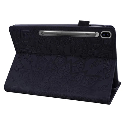 For Samsung Galaxy Tab S9 FE+ Tablet Case Card Slots Leather Cover Flower Pattern