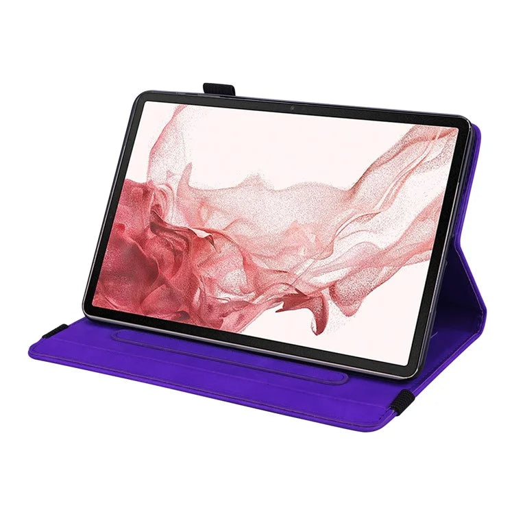 For Samsung Galaxy Tab S9 FE+ Tablet Case Card Slots Leather Cover Flower Pattern