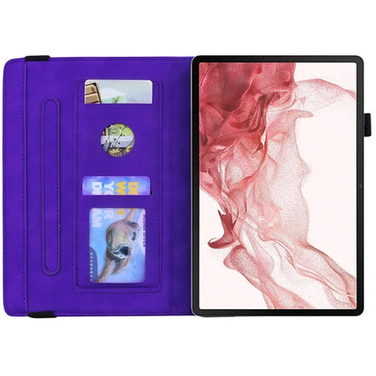 For Samsung Galaxy Tab S9 FE+ Tablet Case Card Slots Leather Cover Flower Pattern