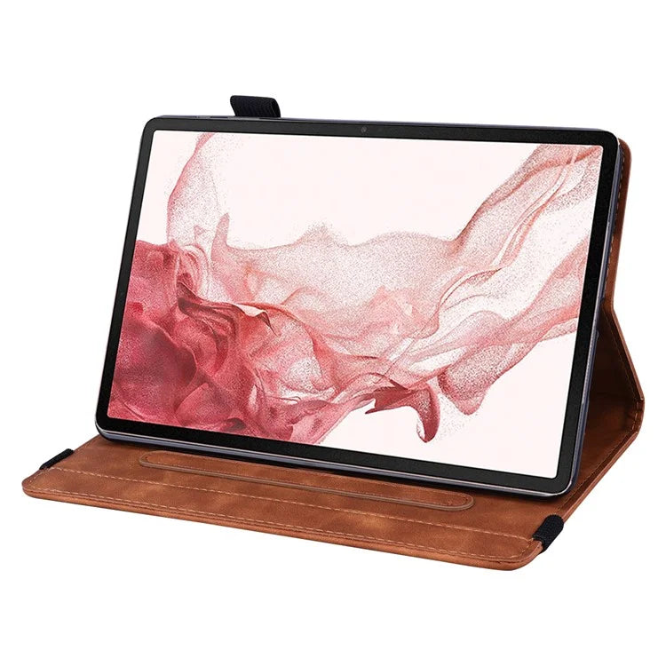 For Samsung Galaxy Tab S9 FE+ Tablet Case Card Slots Leather Cover Flower Pattern
