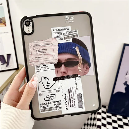 For iPad mini (2021) Case Skin-touch Pattern Printing PC+TPU Tablet Shockproof Cover