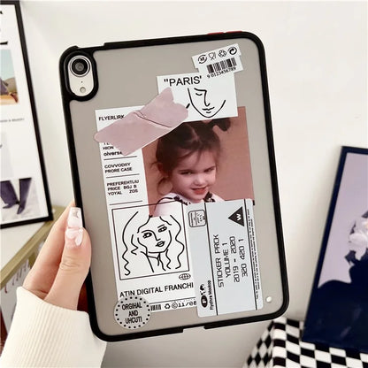 For iPad mini (2021) Case Skin-touch Pattern Printing PC+TPU Tablet Shockproof Cover