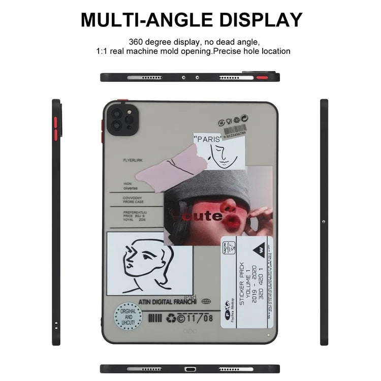 For iPad Pro 11 (2022) / (2021) / (2020) Case Pattern Printing PC+TPU Anti-scratch Tablet Cover