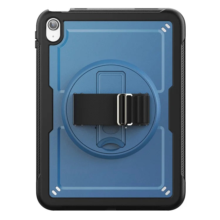 Tablet Case for iPad 10.9 (2022) (A2696) Hand Strap Kickstand PC+TPU Cover Drop-proof