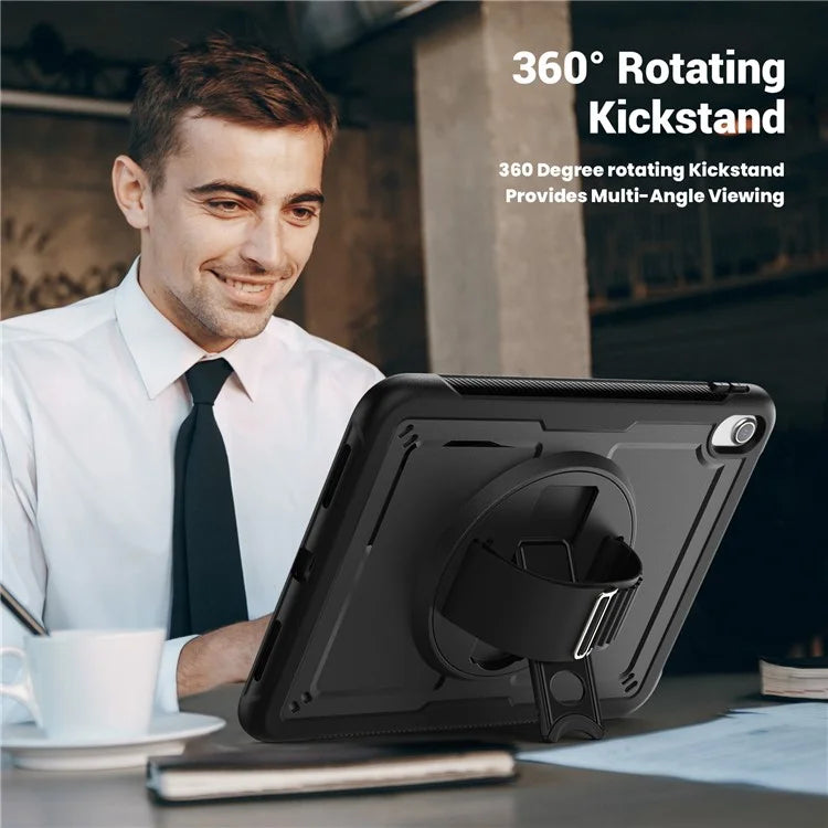 Tablet Case for iPad 10.9 (2022) (A2696) Hand Strap Kickstand PC+TPU Cover Drop-proof