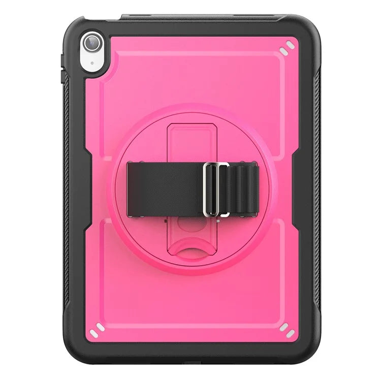Tablet Case for iPad 10.9 (2022) (A2696) Hand Strap Kickstand PC+TPU Cover Drop-proof