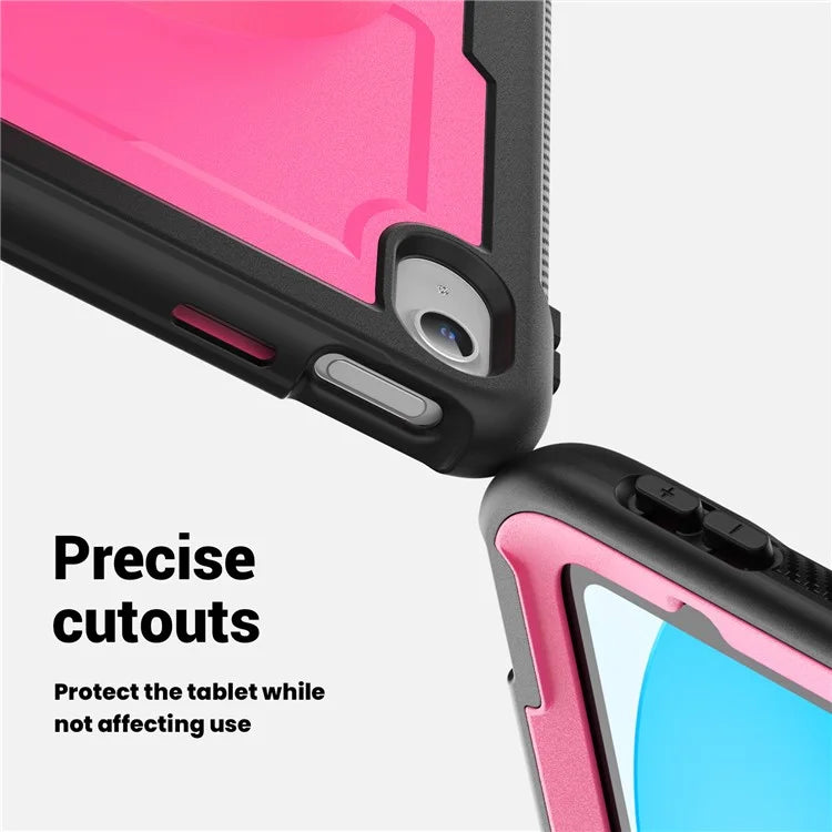 Tablet Case for iPad 10.9 (2022) (A2696) Hand Strap Kickstand PC+TPU Cover Drop-proof