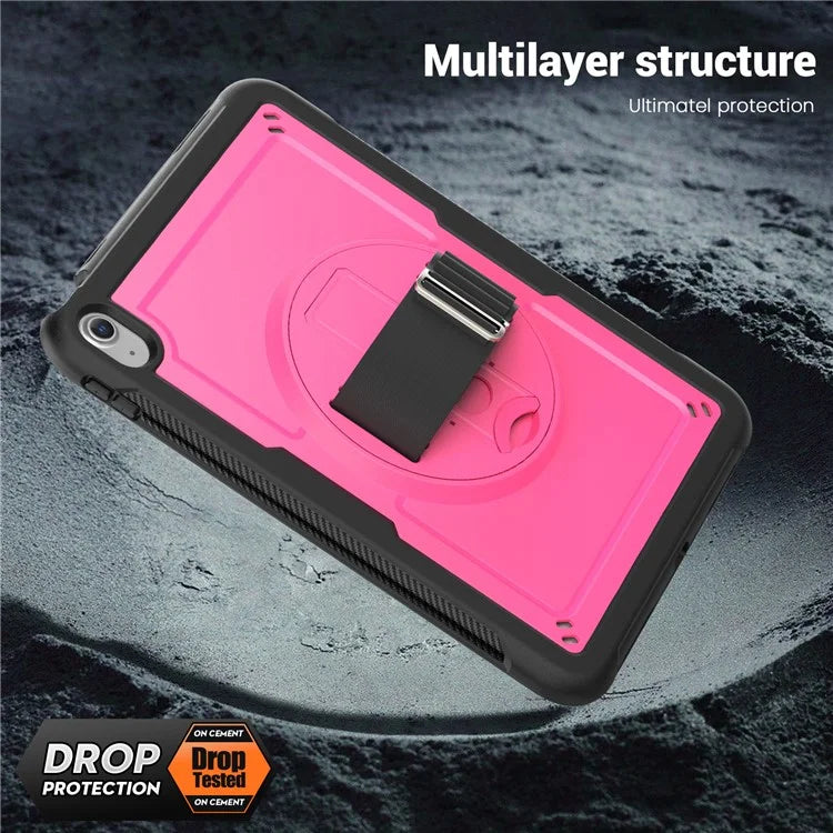 Tablet Case for iPad 10.9 (2022) (A2696) Hand Strap Kickstand PC+TPU Cover Drop-proof