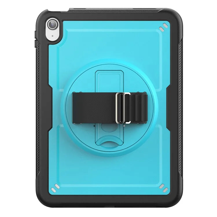 Tablet Case for iPad 10.9 (2022) (A2696) Hand Strap Kickstand PC+TPU Cover Drop-proof