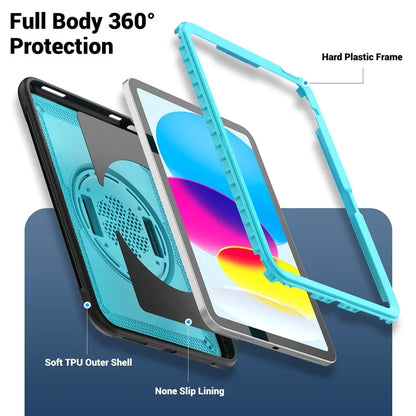 Tablet Case for iPad 10.9 (2022) (A2696) Hand Strap Kickstand PC+TPU Cover Drop-proof