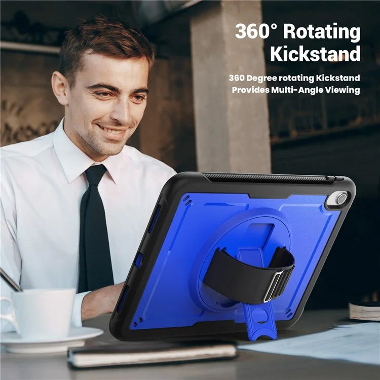 Tablet Case for iPad 10.9 (2022) (A2696) Hand Strap Kickstand PC+TPU Cover Drop-proof