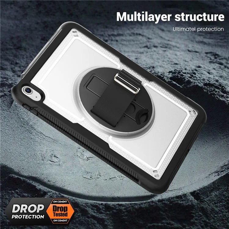 Tablet Case for iPad 10.9 (2022) (A2696) Hand Strap Kickstand PC+TPU Cover Drop-proof