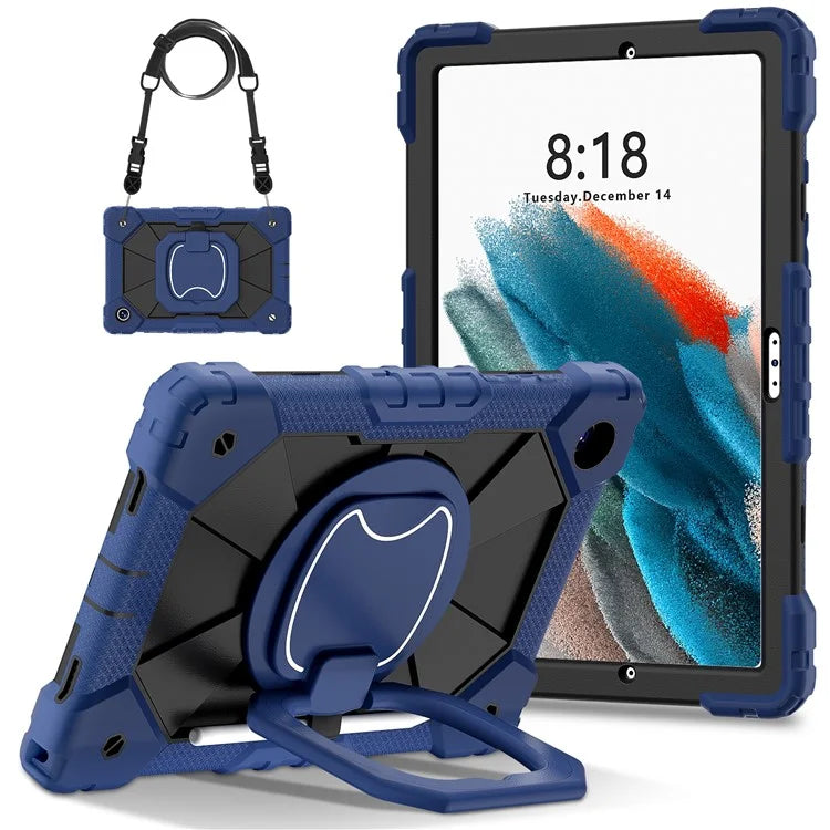 C3 for Samsung Galaxy Tab A8 10.5 (2021) / (2022) Tablet Case Silicone+PC Cover with Shoulder Strap