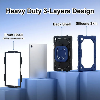 C3 for Samsung Galaxy Tab A8 10.5 (2021) / (2022) Tablet Case Silicone+PC Cover with Shoulder Strap