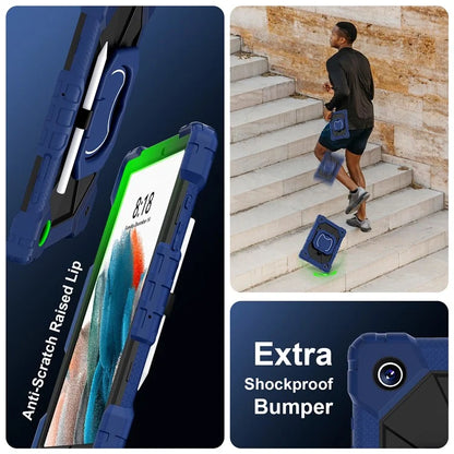 C3 for Samsung Galaxy Tab A8 10.5 (2021) / (2022) Tablet Case Silicone+PC Cover with Shoulder Strap