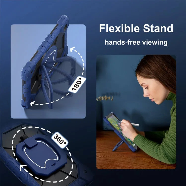 C3 for Samsung Galaxy Tab A8 10.5 (2021) / (2022) Tablet Case Silicone+PC Cover with Shoulder Strap