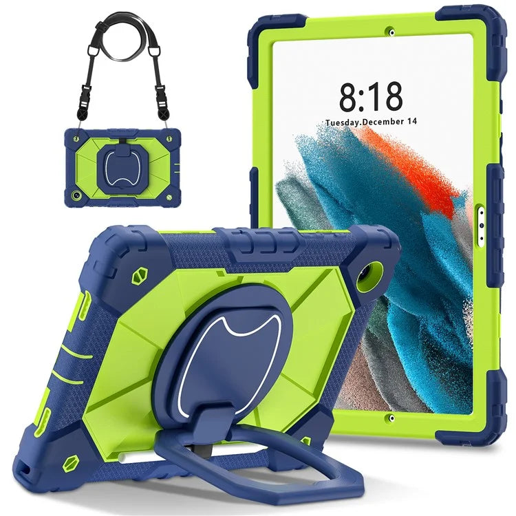 C3 for Samsung Galaxy Tab A8 10.5 (2021) / (2022) Tablet Case Silicone+PC Cover with Shoulder Strap