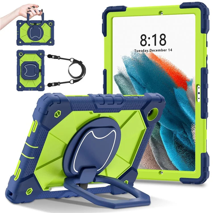 C3 for Samsung Galaxy Tab A8 10.5 (2021) / (2022) Tablet Case Silicone+PC Cover with Shoulder Strap