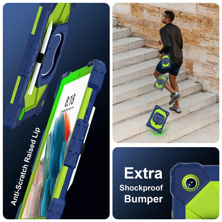 C3 for Samsung Galaxy Tab A8 10.5 (2021) / (2022) Tablet Case Silicone+PC Cover with Shoulder Strap