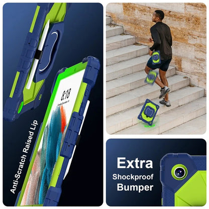 C3 for Samsung Galaxy Tab A8 10.5 (2021) / (2022) Tablet Case Silicone+PC Cover with Shoulder Strap