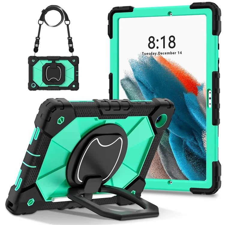 C3 for Samsung Galaxy Tab A8 10.5 (2021) / (2022) Tablet Case Silicone+PC Cover with Shoulder Strap
