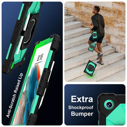 C3 for Samsung Galaxy Tab A8 10.5 (2021) / (2022) Tablet Case Silicone+PC Cover with Shoulder Strap