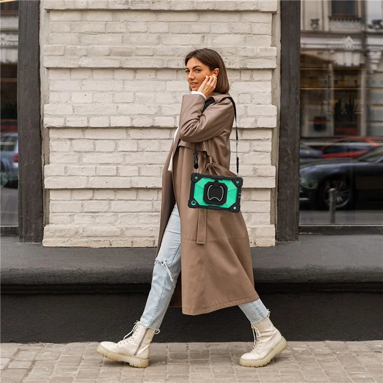 C3 for Samsung Galaxy Tab A8 10.5 (2021) / (2022) Tablet Case Silicone+PC Cover with Shoulder Strap