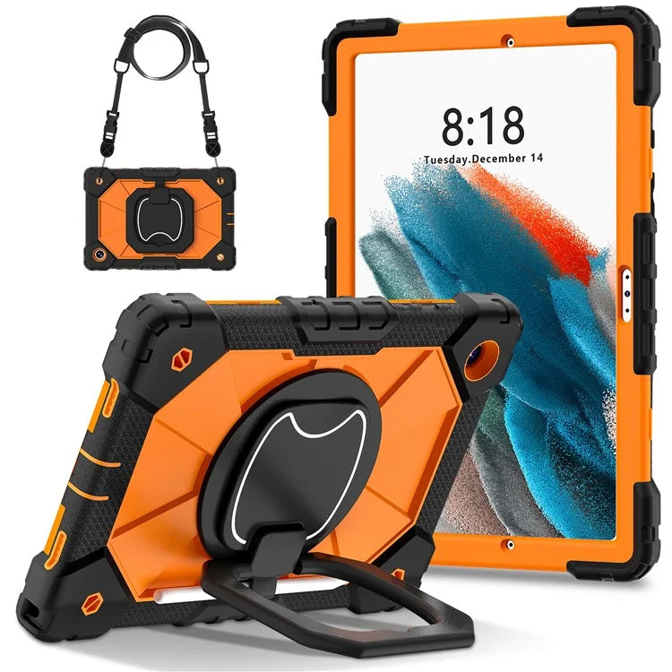 C3 for Samsung Galaxy Tab A8 10.5 (2021) / (2022) Tablet Case Silicone+PC Cover with Shoulder Strap
