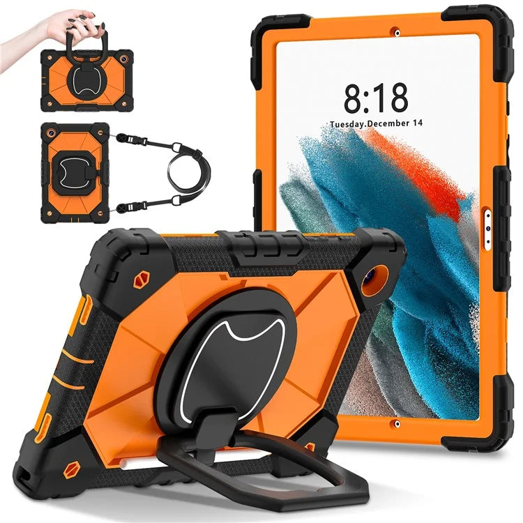 C3 for Samsung Galaxy Tab A8 10.5 (2021) / (2022) Tablet Case Silicone+PC Cover with Shoulder Strap