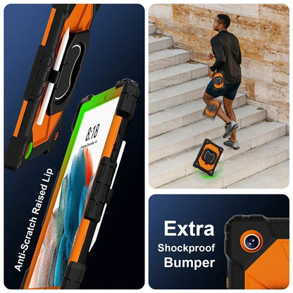 C3 for Samsung Galaxy Tab A8 10.5 (2021) / (2022) Tablet Case Silicone+PC Cover with Shoulder Strap