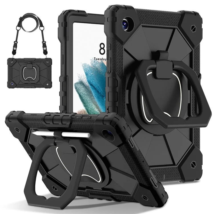 C3 for Samsung Galaxy Tab A8 10.5 (2021) / (2022) Tablet Case Silicone+PC Cover with Shoulder Strap