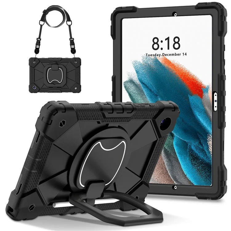 C3 for Samsung Galaxy Tab A8 10.5 (2021) / (2022) Tablet Case Silicone+PC Cover with Shoulder Strap