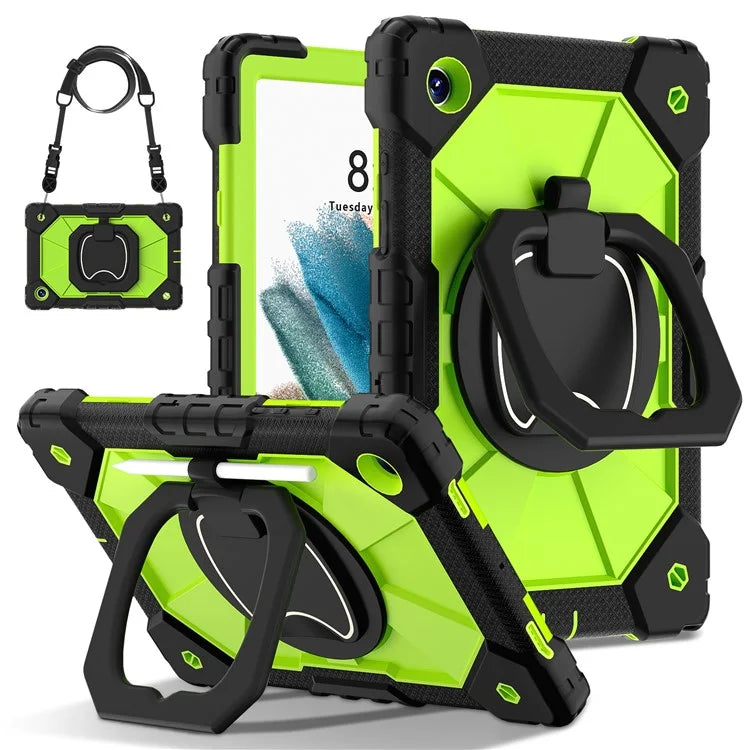 C3 for Samsung Galaxy Tab A8 10.5 (2021) / (2022) Tablet Case Silicone+PC Cover with Shoulder Strap