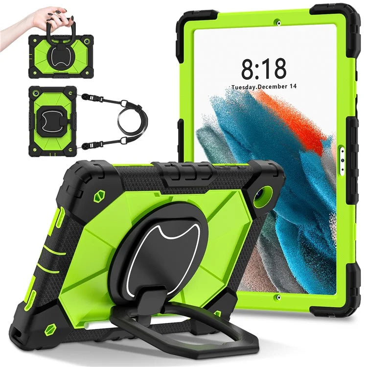 C3 for Samsung Galaxy Tab A8 10.5 (2021) / (2022) Tablet Case Silicone+PC Cover with Shoulder Strap