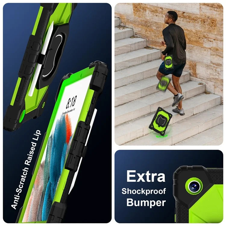 C3 for Samsung Galaxy Tab A8 10.5 (2021) / (2022) Tablet Case Silicone+PC Cover with Shoulder Strap