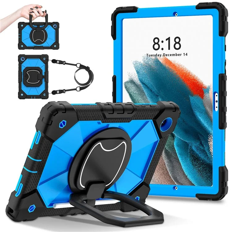 C3 for Samsung Galaxy Tab A8 10.5 (2021) / (2022) Tablet Case Silicone+PC Cover with Shoulder Strap