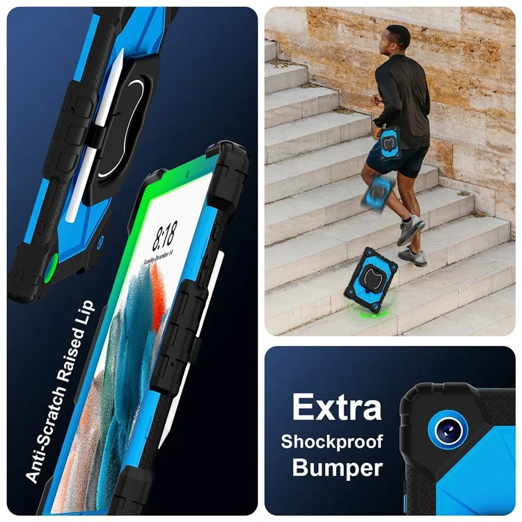 C3 for Samsung Galaxy Tab A8 10.5 (2021) / (2022) Tablet Case Silicone+PC Cover with Shoulder Strap