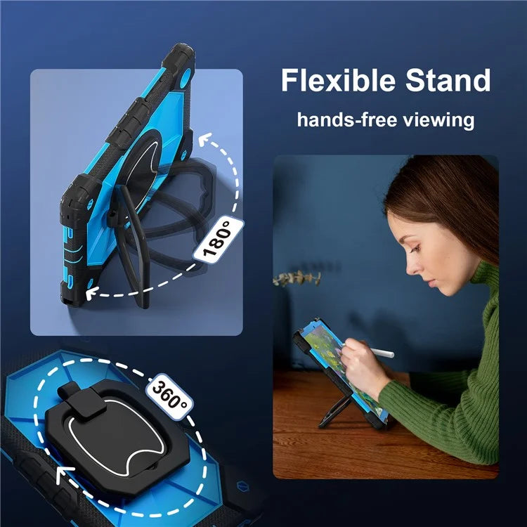 C3 for Samsung Galaxy Tab A8 10.5 (2021) / (2022) Tablet Case Silicone+PC Cover with Shoulder Strap