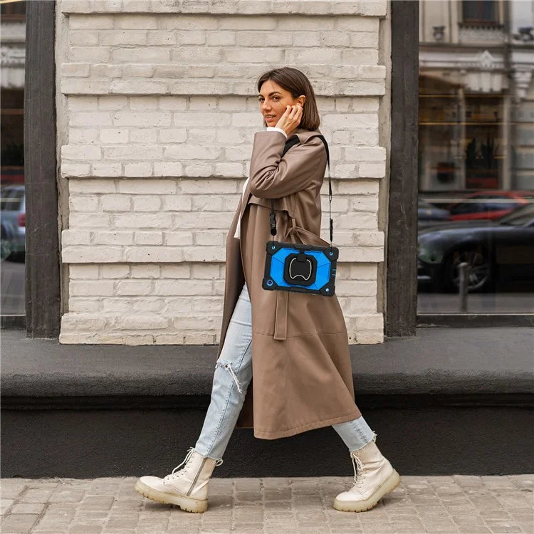 C3 for Samsung Galaxy Tab A8 10.5 (2021) / (2022) Tablet Case Silicone+PC Cover with Shoulder Strap