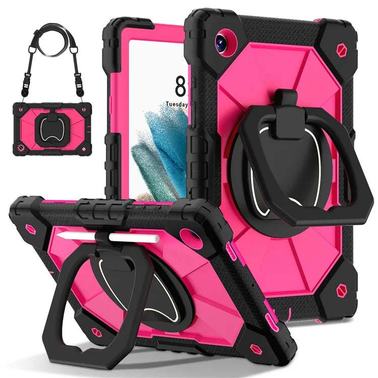 C3 for Samsung Galaxy Tab A8 10.5 (2021) / (2022) Tablet Case Silicone+PC Cover with Shoulder Strap