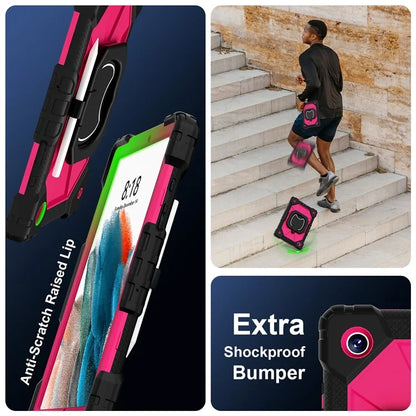 C3 for Samsung Galaxy Tab A8 10.5 (2021) / (2022) Tablet Case Silicone+PC Cover with Shoulder Strap