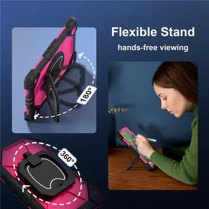 C3 for Samsung Galaxy Tab A8 10.5 (2021) / (2022) Tablet Case Silicone+PC Cover with Shoulder Strap