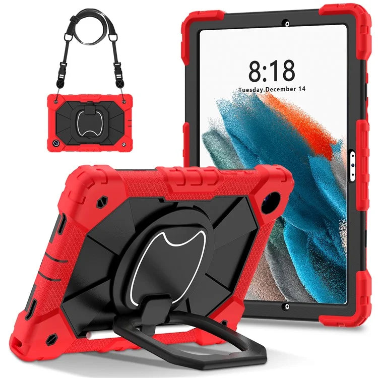 C3 for Samsung Galaxy Tab A8 10.5 (2021) / (2022) Tablet Case Silicone+PC Cover with Shoulder Strap