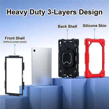 C3 for Samsung Galaxy Tab A8 10.5 (2021) / (2022) Tablet Case Silicone+PC Cover with Shoulder Strap