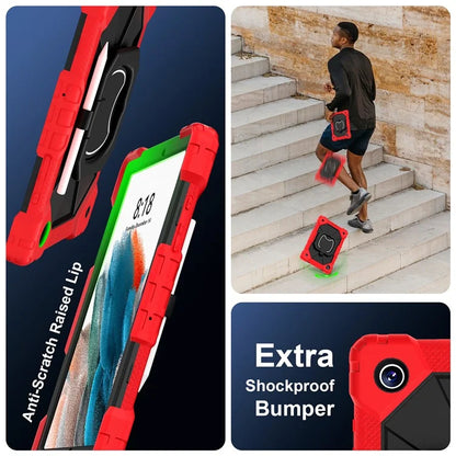 C3 for Samsung Galaxy Tab A8 10.5 (2021) / (2022) Tablet Case Silicone+PC Cover with Shoulder Strap